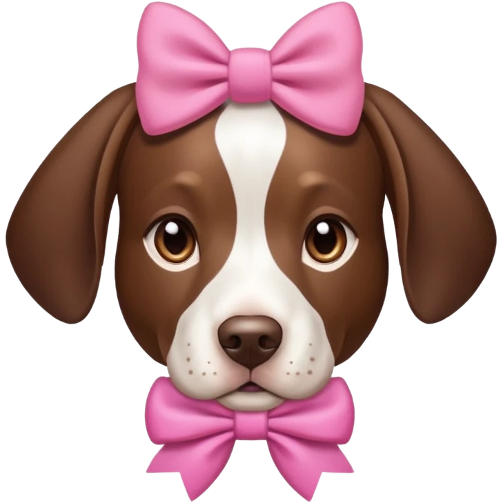 Brown and white face gsp dog with pink bow emoji