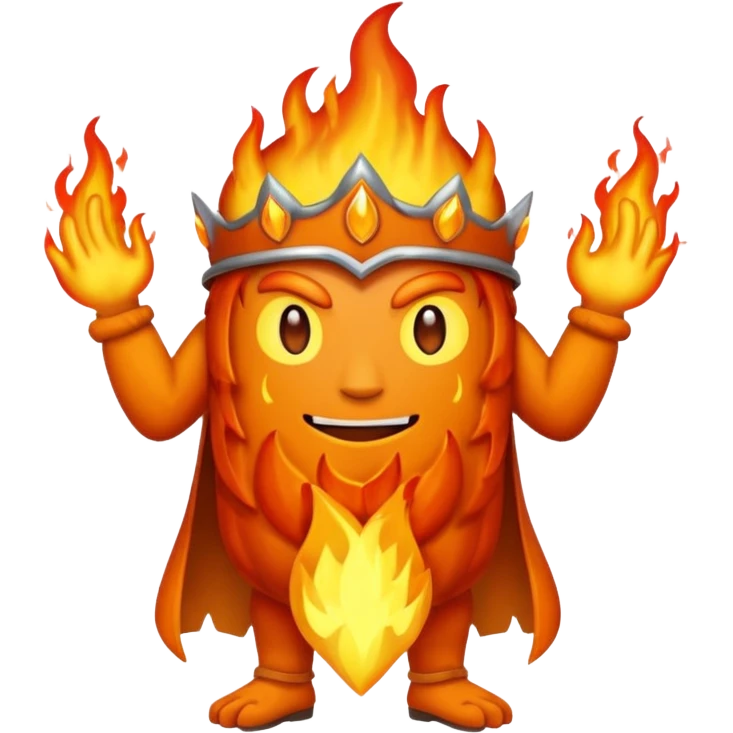 a full body of flame king emoji