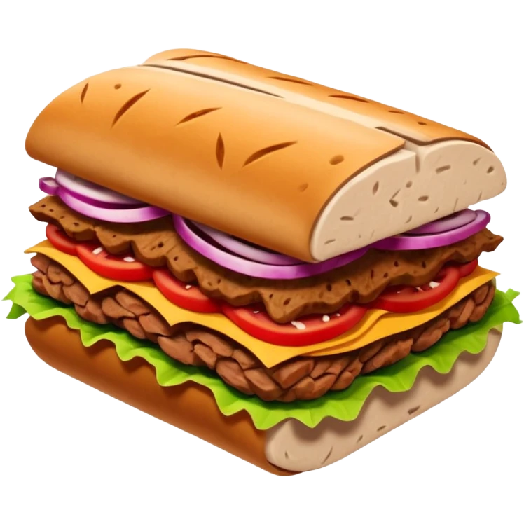 cooked doner meat object icon, sliced doner kebab meat, warm texture, 3D cartoon, mobile game icon style, clean background, no text, no watermark
 emoji