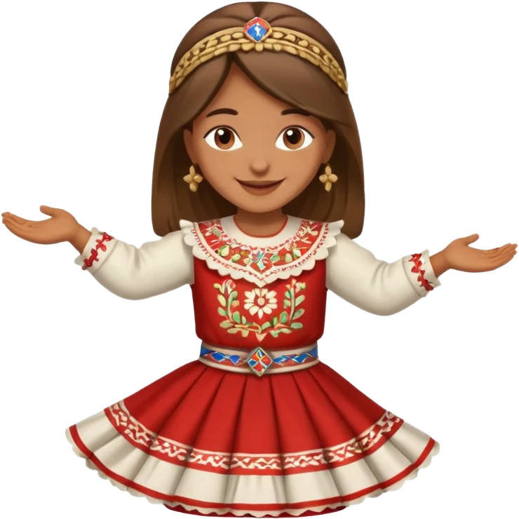 Serbian kolo dancing girl emoji