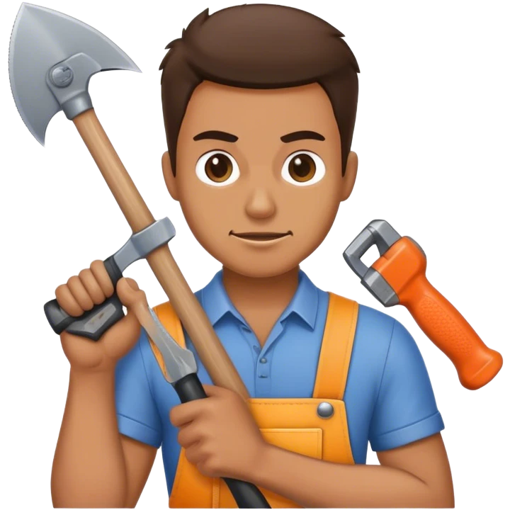 man holding a saw and a hammer emoji
