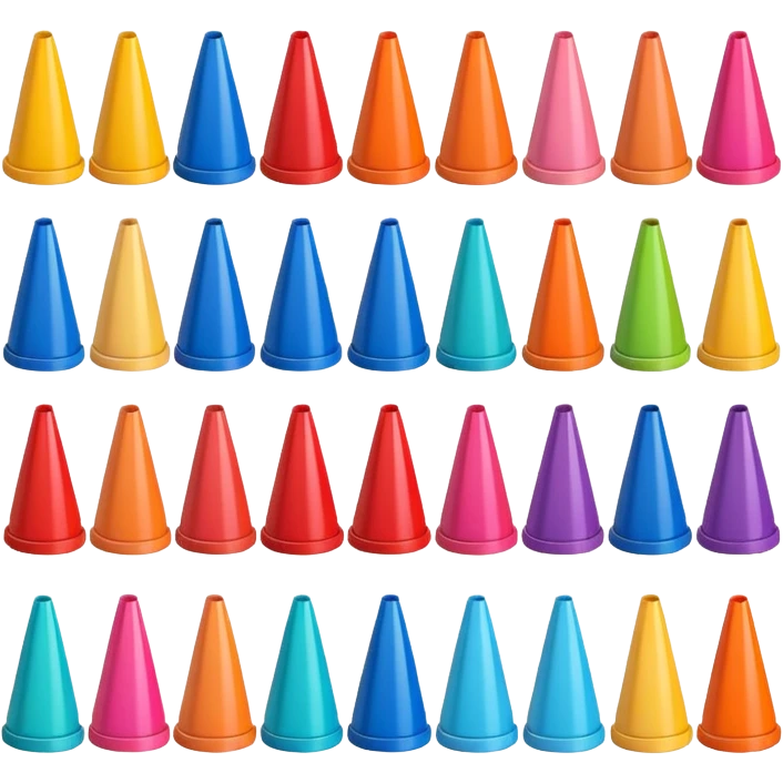colorful Cone markers
 emoji