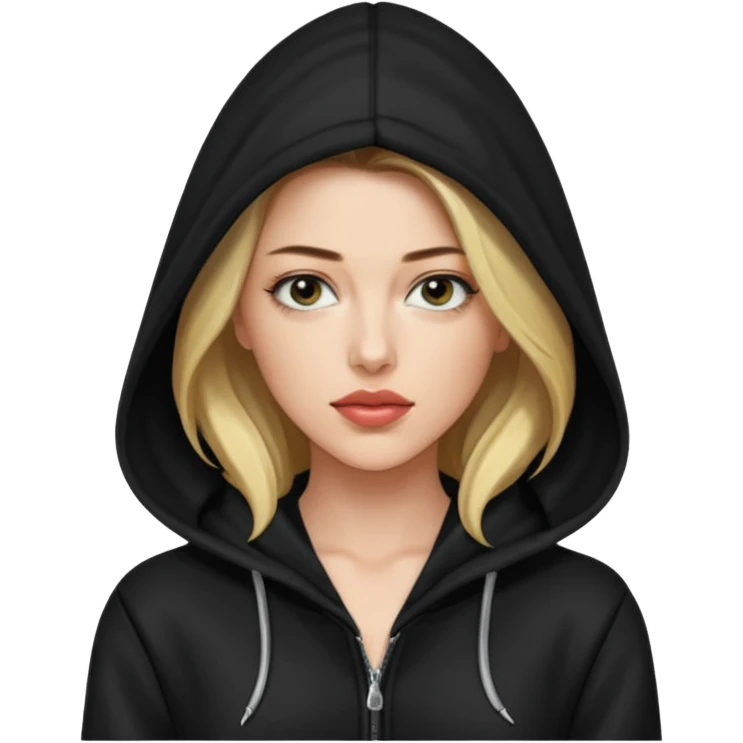 amber heard with black hoodie emoji