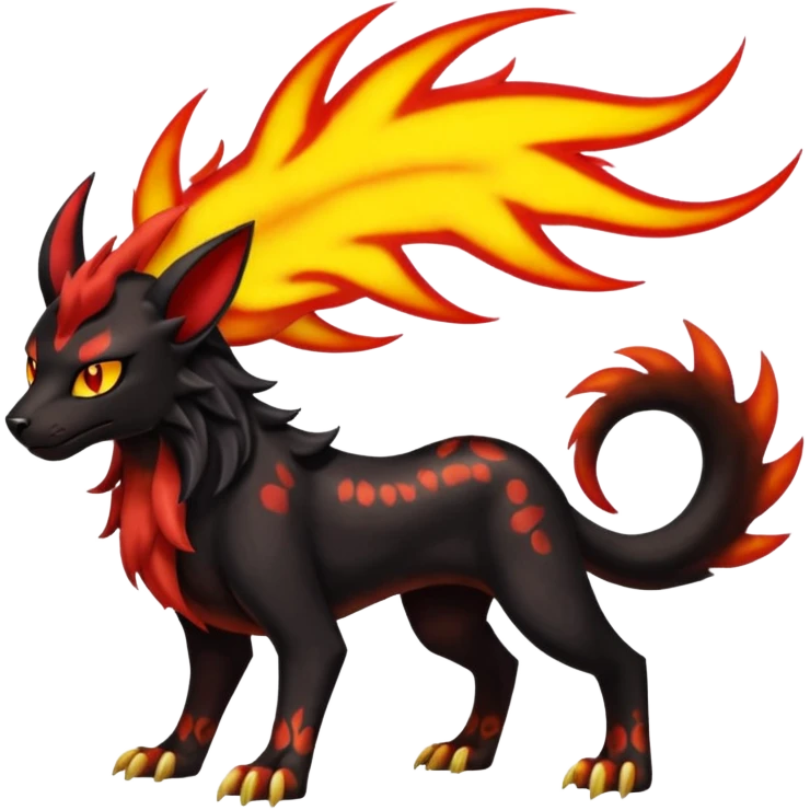 Elemental Groovy Diaphanous Scaley Demonic Liepard-Houndoom-Litten-Sprigatito-Pokémon-fusion-creature (full body) emoji