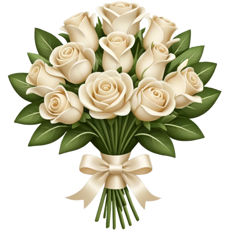 cream and white bouquet emoji