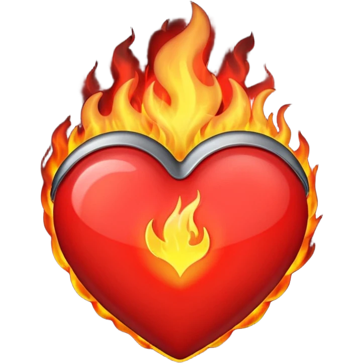 Heart in flames with bands  emoji