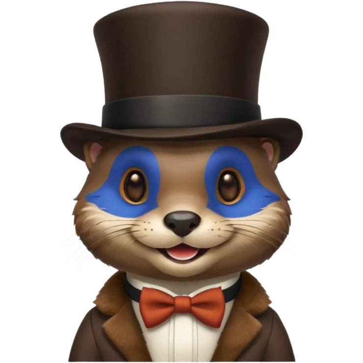 smiling otter wearing a top hat emoji