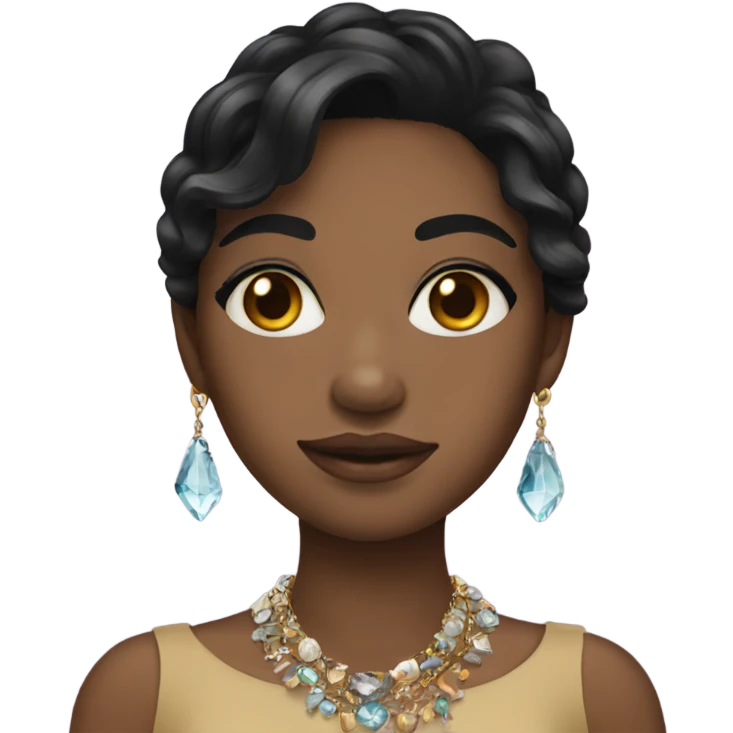 black haired girl with jewelry emoji