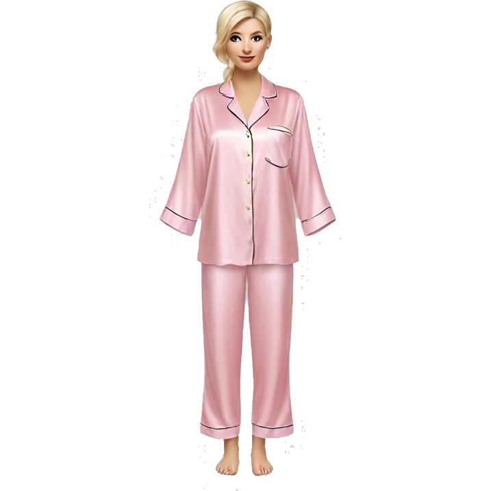 Light pink silk pyjamas set emoji