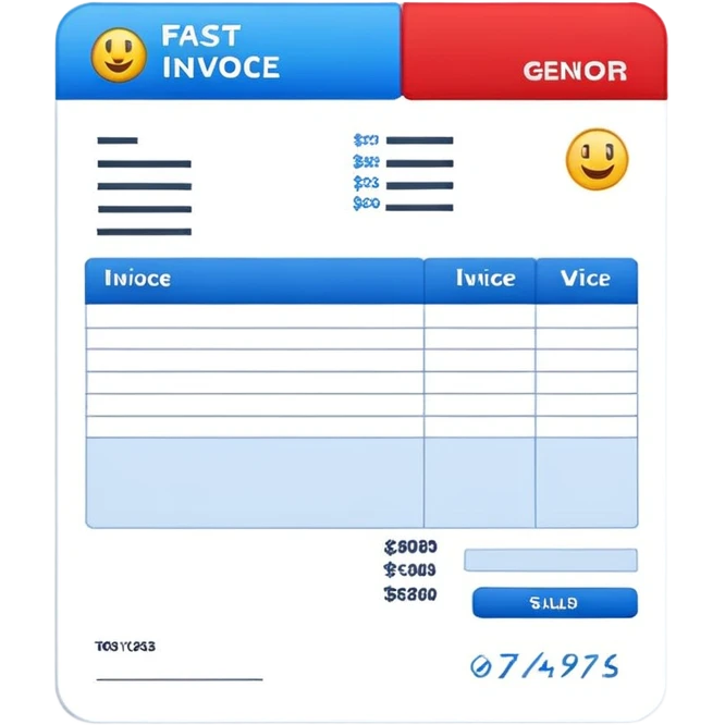 fast invoice generator red blue emoji