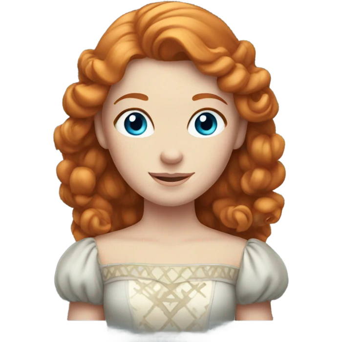 Ginger haired princess with blue eyes  emoji