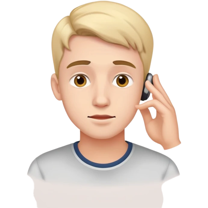 young man hearing impairment emoji
