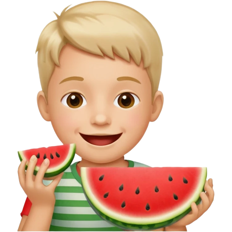 Fait un emojie de un gamin qui mange une pastèque emoji