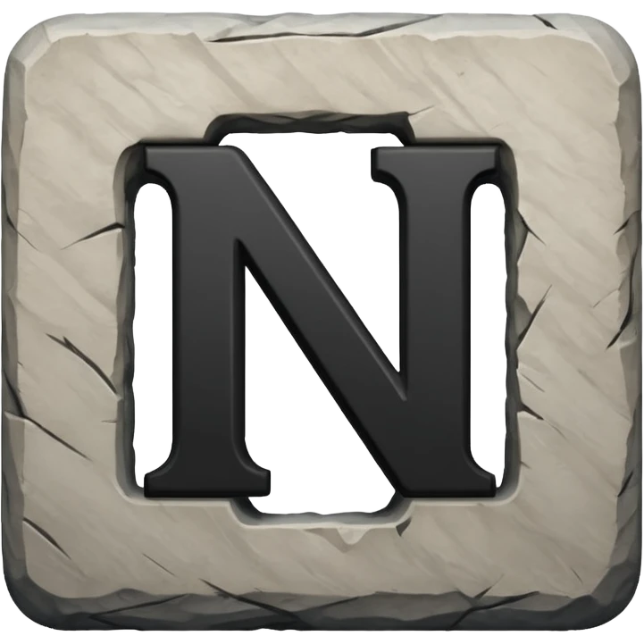 A block with a big black letter "N" on it emoji