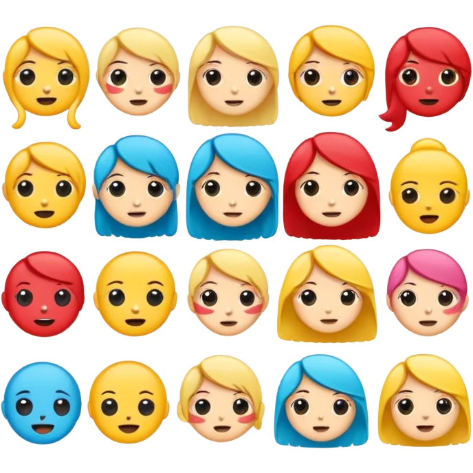 Cute cartoon sticker, simple flat design, bold outline, bright colors, chibi style, expressive face, minimal background, vector style, high contrast, emoji-like, transparent background, sticker pack style emoji