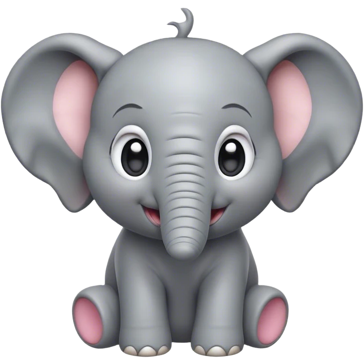 Cinematic Comical Baby Elephant Portrait Emoji, Head tilted dramatically with an exaggeratedly amused expression, featuring a striking soft gray hide with oversized, quirky ears and wide, expressive eyes full of playful disbelief, Simplified yet hilariously expressive features, highly detailed, glowing with a slightly sassy glow, high shine, dramatic yet playful, stylized with an air of cheeky mischief, bright and endearing, soft glowing outline, capturing the essence of a spirited and over-the-top baby elephant, so meme-worthy it feels like it could trumpet its way into internet fame instantly! emoji