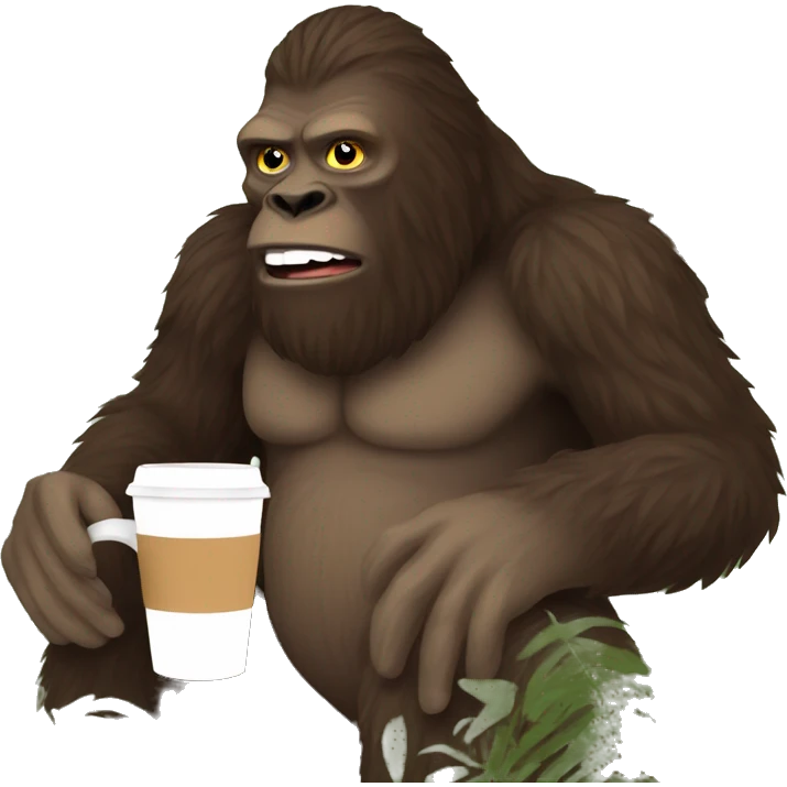 Bigfoot drinking coffee  emoji