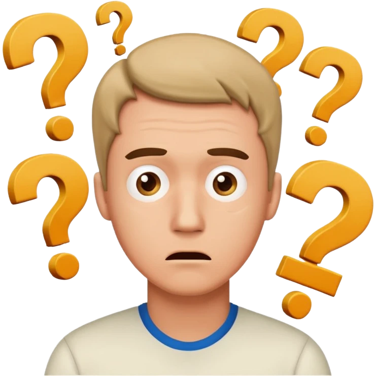 create emoji very is question marks around man head emoji