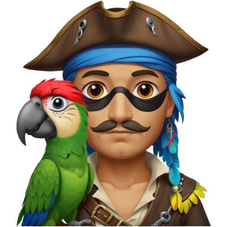 pirate and parrot emoji