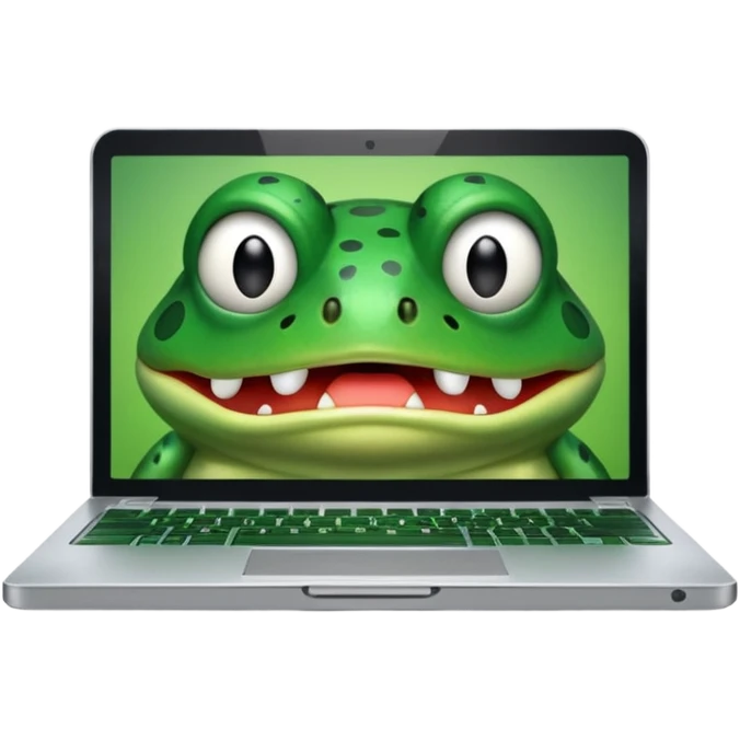 bufo frog meme breaking his laptop in half emoji