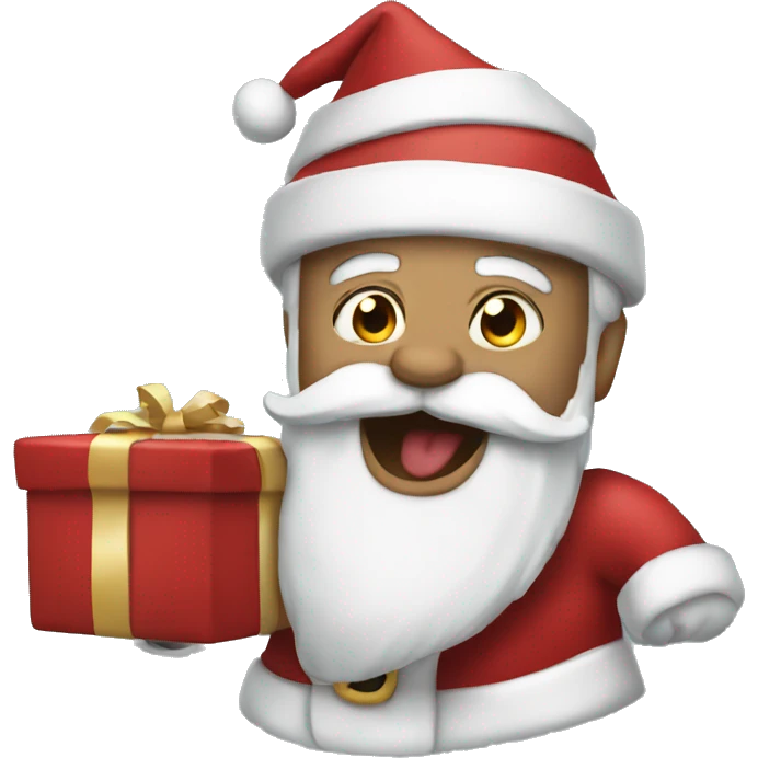 Santa stealing present emoji