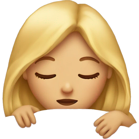 Blonde girl sleeping under blanket  emoji
