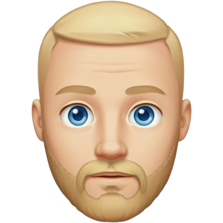 Hombre rubio, rapado, con barba ojos azules y piel blanca emoji