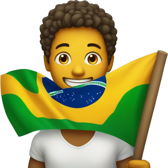Brazil holding orange flag emoji