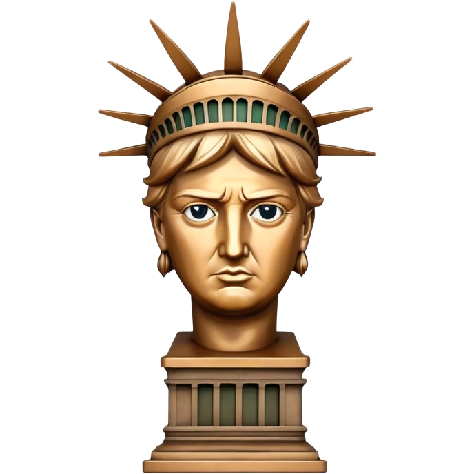 Statue of liberty with Donald Trump face emoji