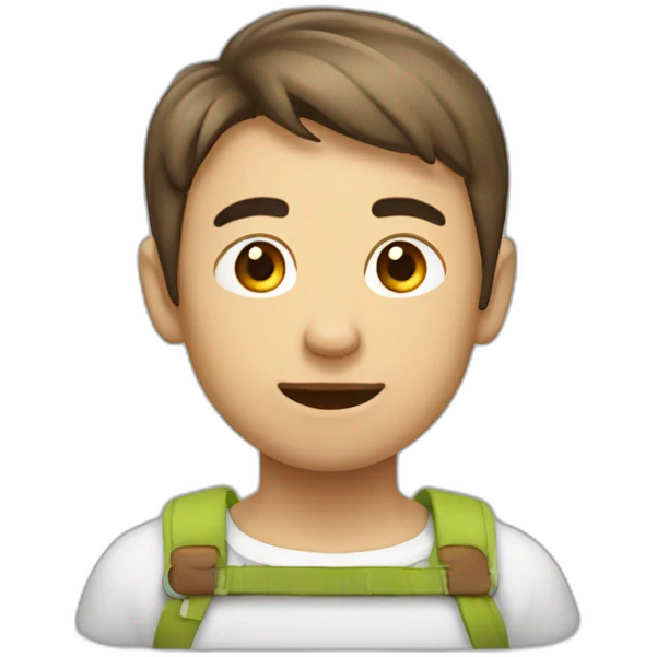 Garçon qui mange un caca emoji