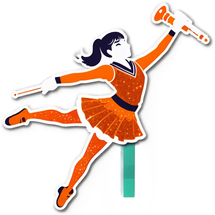 Drill team wearing orange glitter  emoji