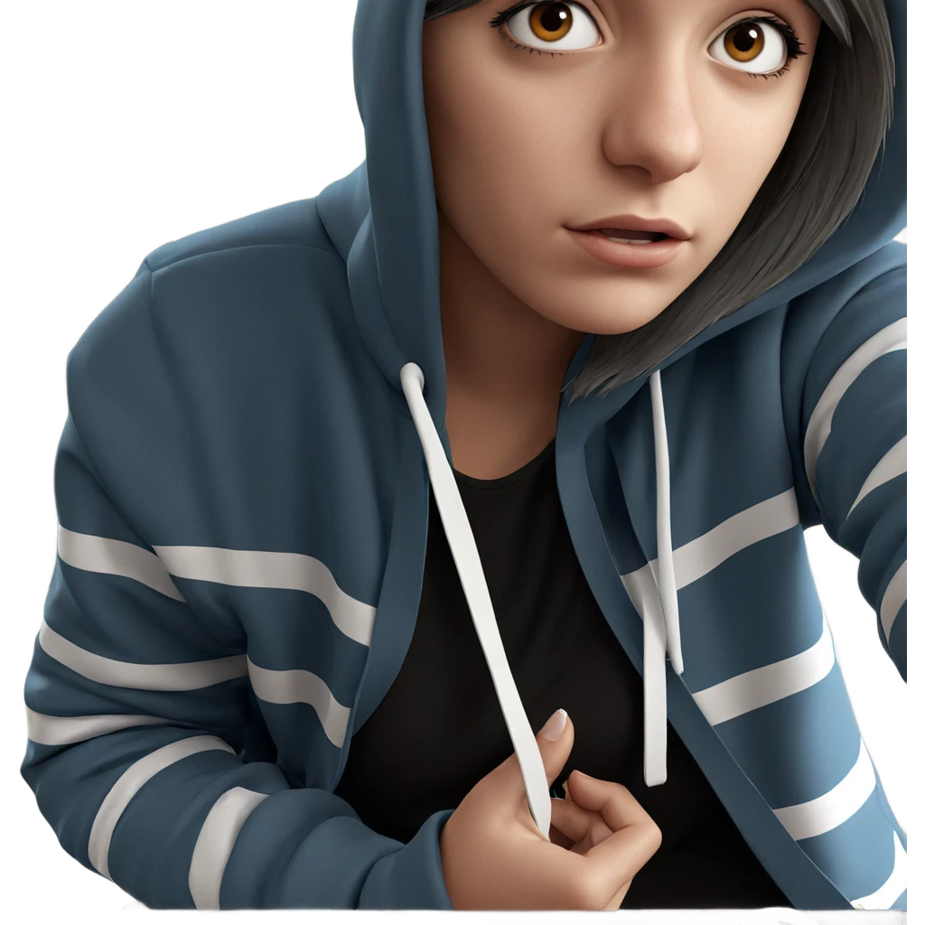 girl in hooded gaze emoji