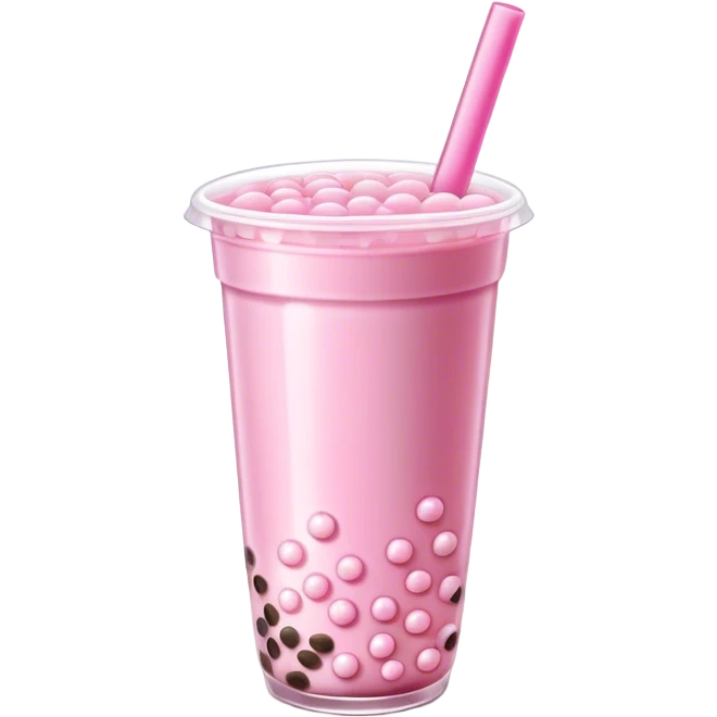 Pink boba tea emoji