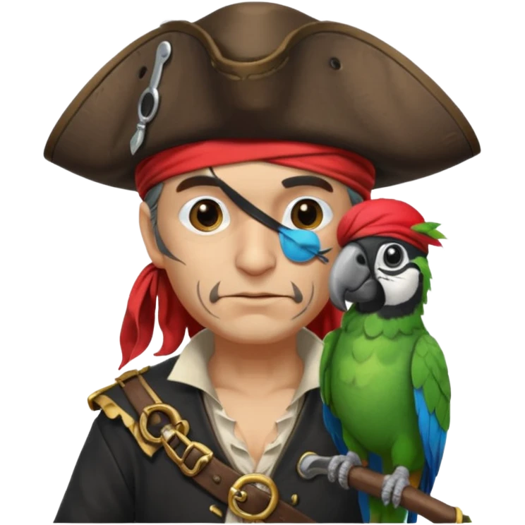 pirate and parrot emoji