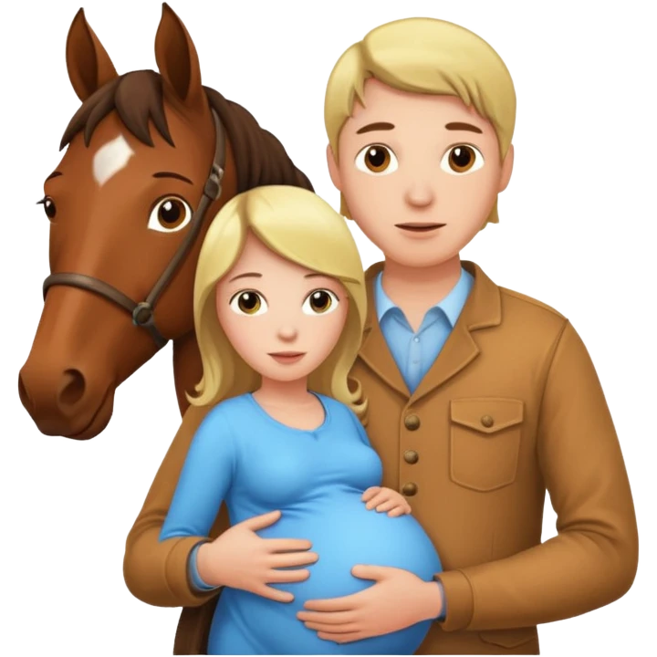 pregnant man  with horse emoji