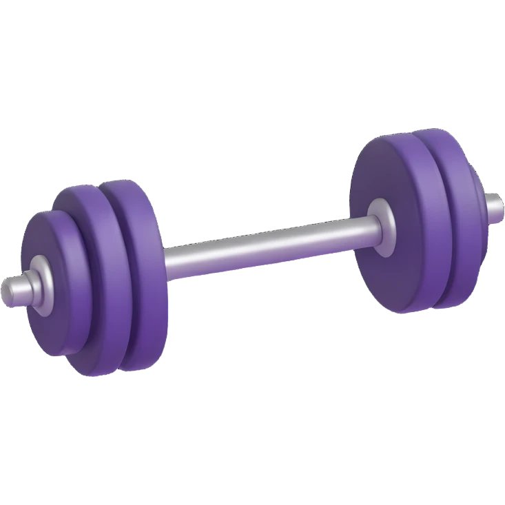 Dumbbell gym weight floating in the air, bright colors emoji