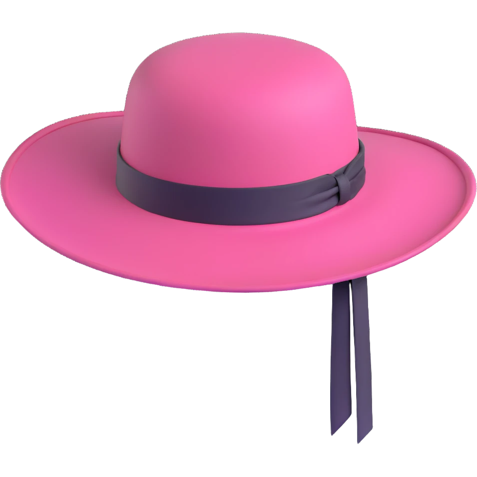wide-brimmed pink hat emoji