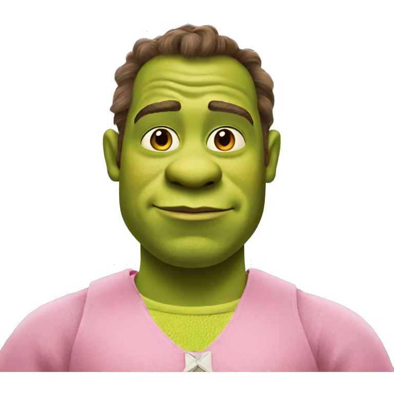 Shrek wearing a pink outfit  emoji