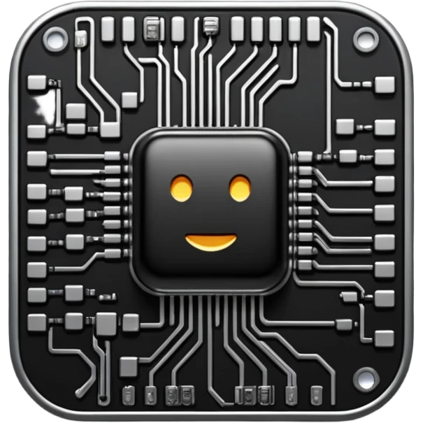 realistic black microcircuit emoji