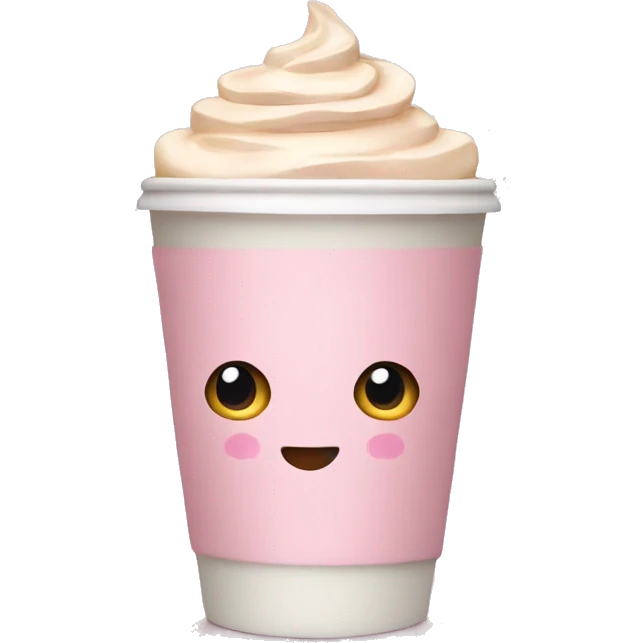 Light pink latte in bow emoji
