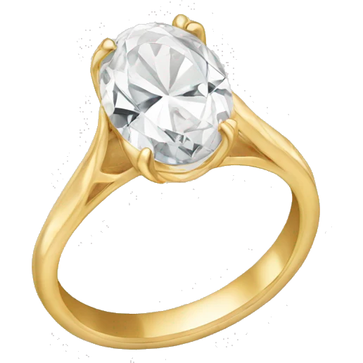 Gold oval engagement ring emoji