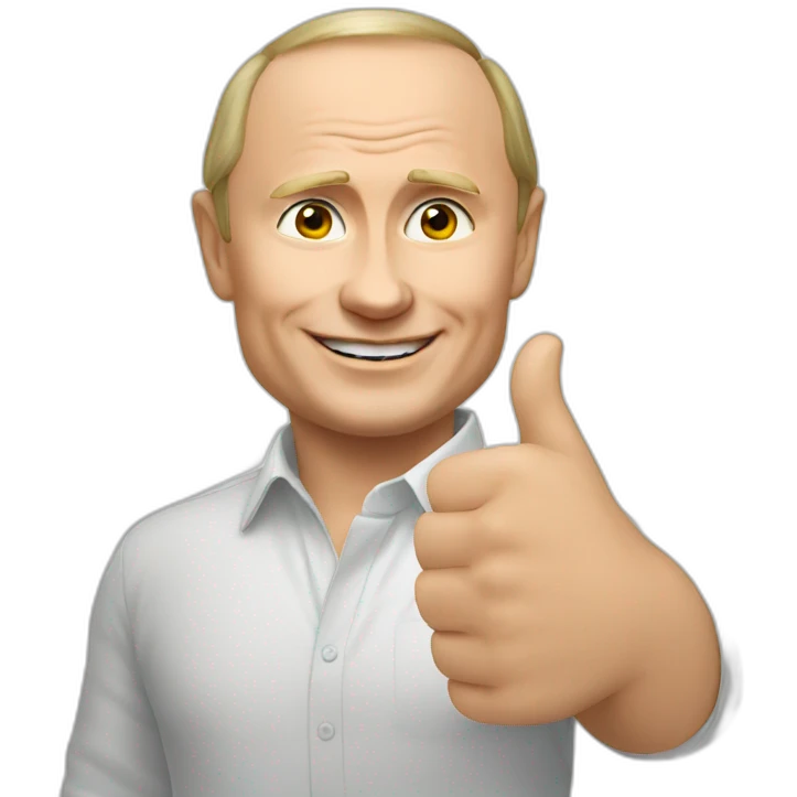 Putin shows thumbs up emoji