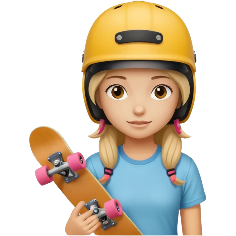 skateboarder girl mugshot with helmet emoji