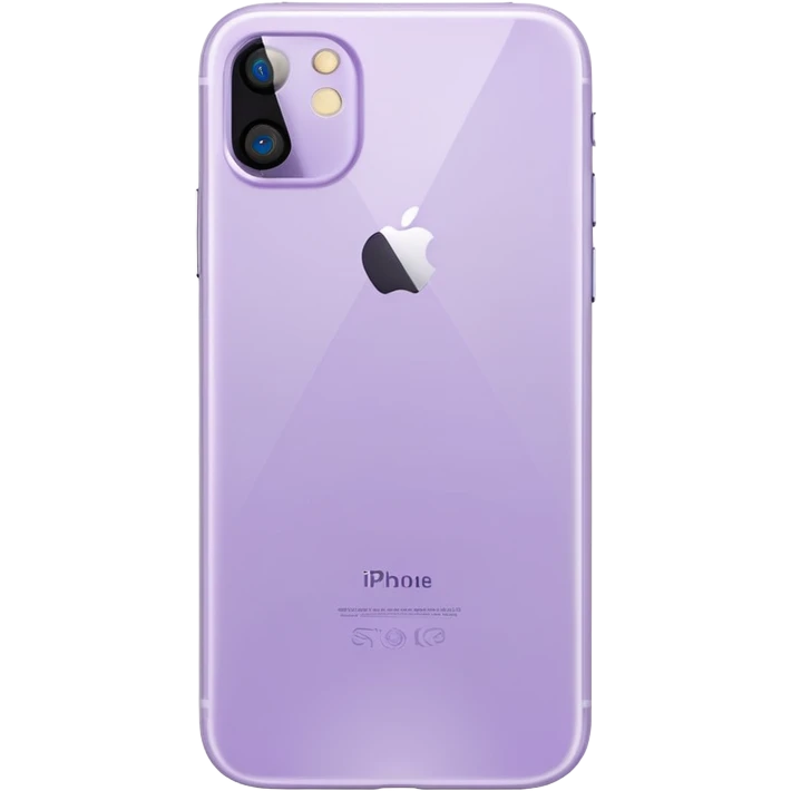 pastel purple iPhone back view with camera details emoji