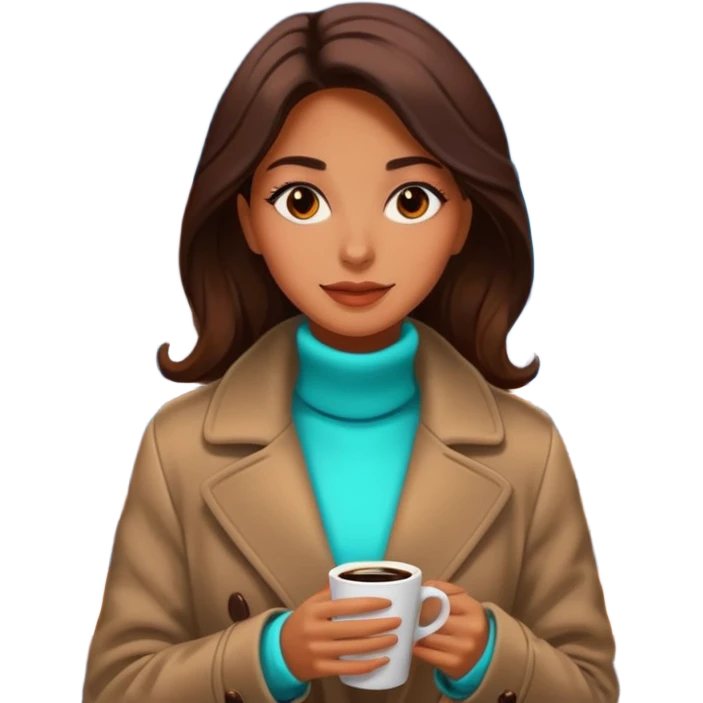 Woman with coffee , coffe shop with  neon glow, Midnight Wander. emoji