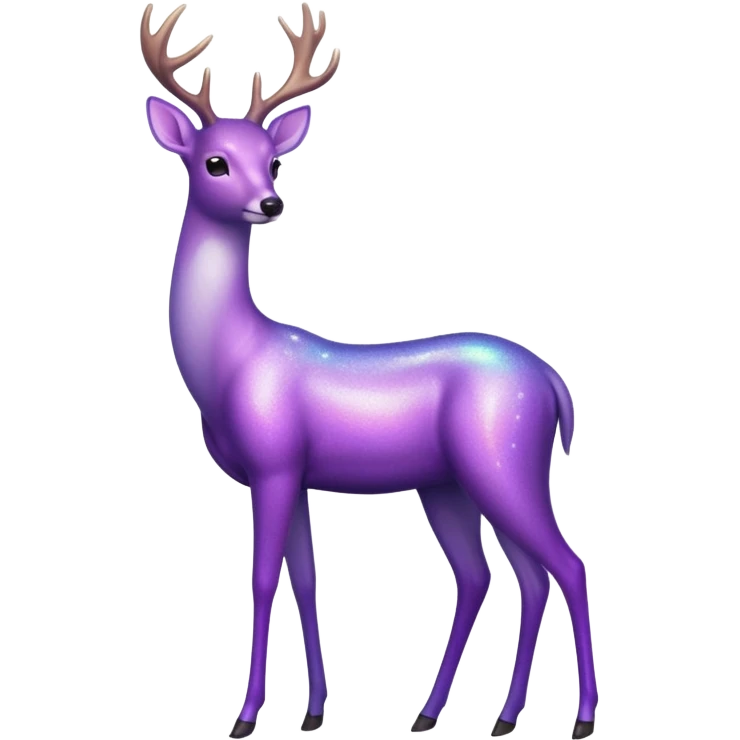 glitter purple deer emoji