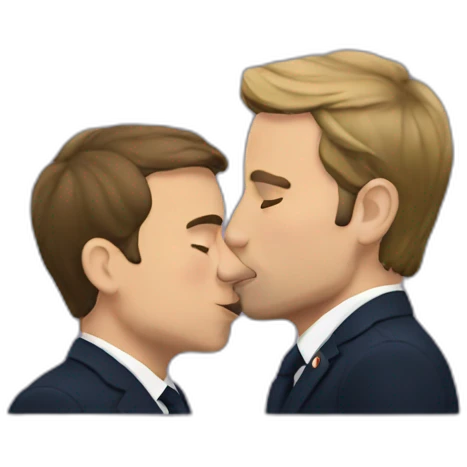 Macron kissing emoji
