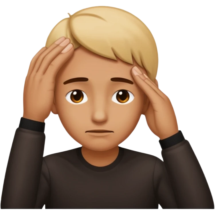 he touched emoji with a furrowed brow and a hand on the forehead emoji