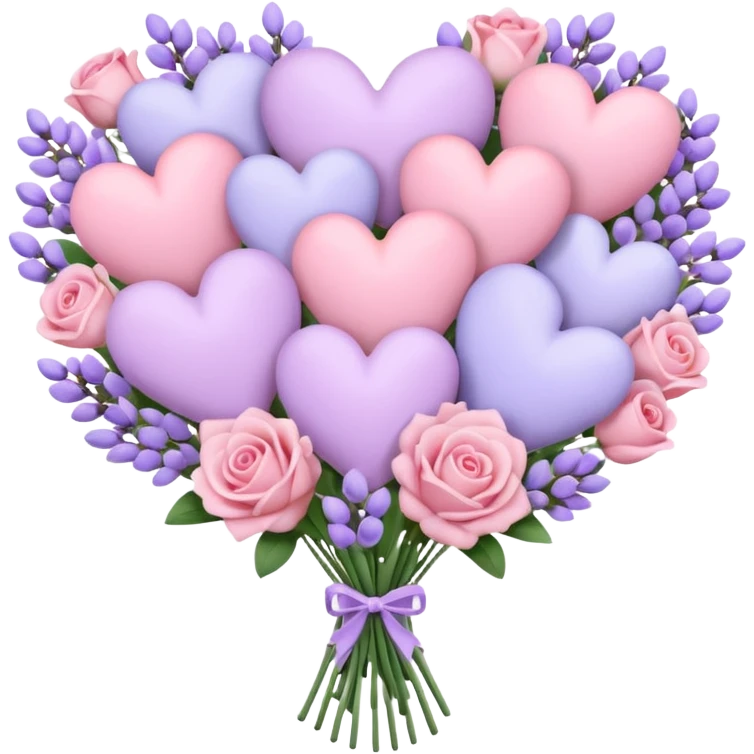 pastel heart bouquet emoji