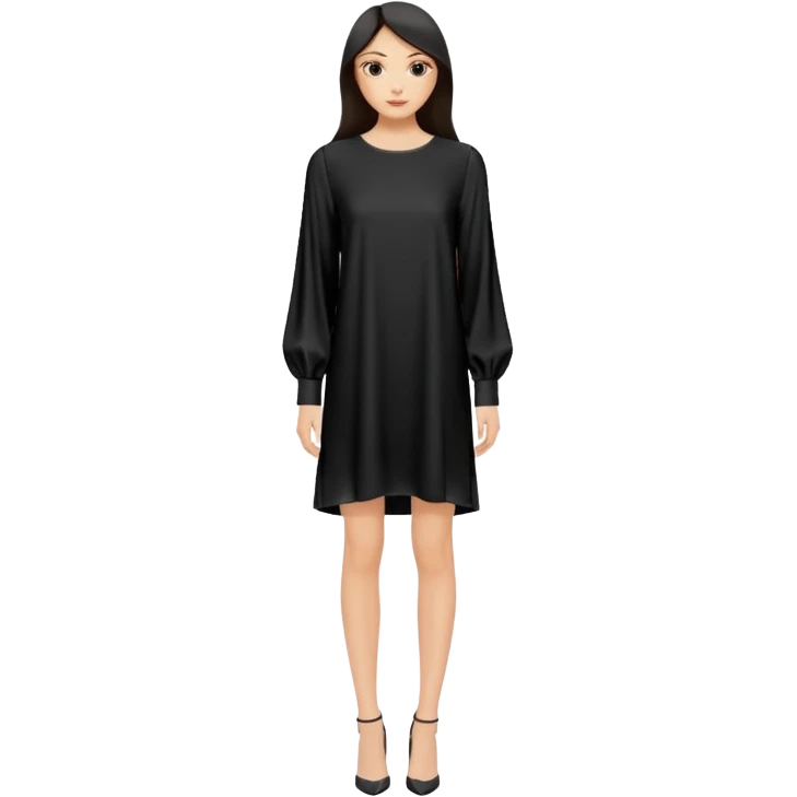 plain isolated black long sleeve shift dress emoji